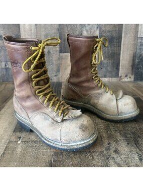 Wesco Vintage Lace Up Steel Toe Work Boots Mens 8.5 D